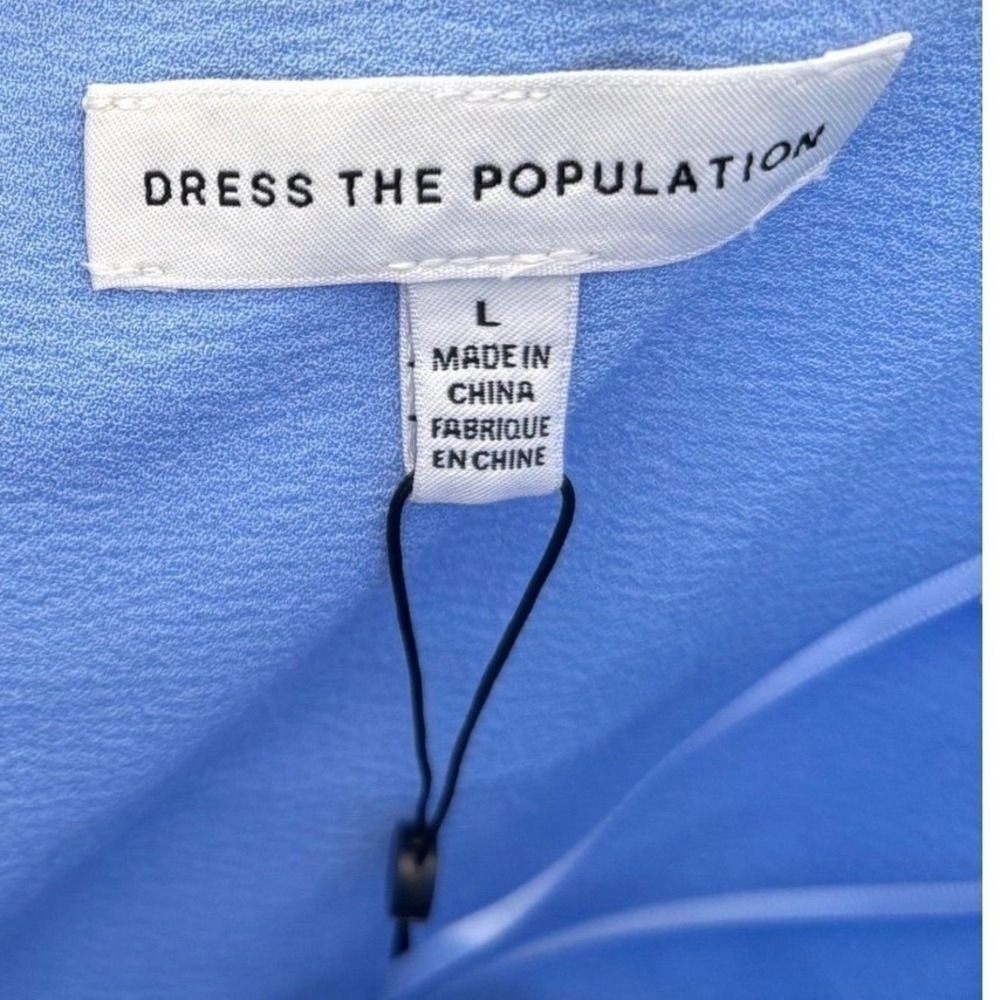 NWT Dress The Population Melanie Blue Rosette Mini Dress US 8/10 Hoco Prom Party - Picture 3 of 12